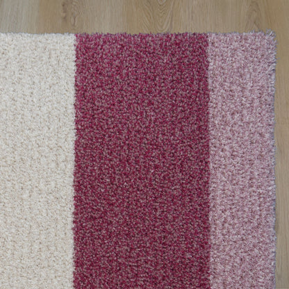 Blush rechthoekig vloerkleed in roze tinten, gemaakt van gerecyclede wol – Studio Sisté – sfeerfoto 2